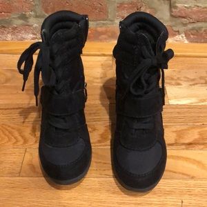 Vera Wang black wedge sneaker.